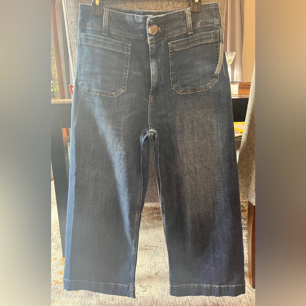 The Colette Crop Wide Leg Jeans by Maeve-Anthropologie. NWT